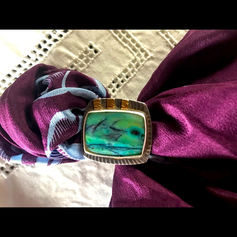 Indonesian opal “peacock” ring